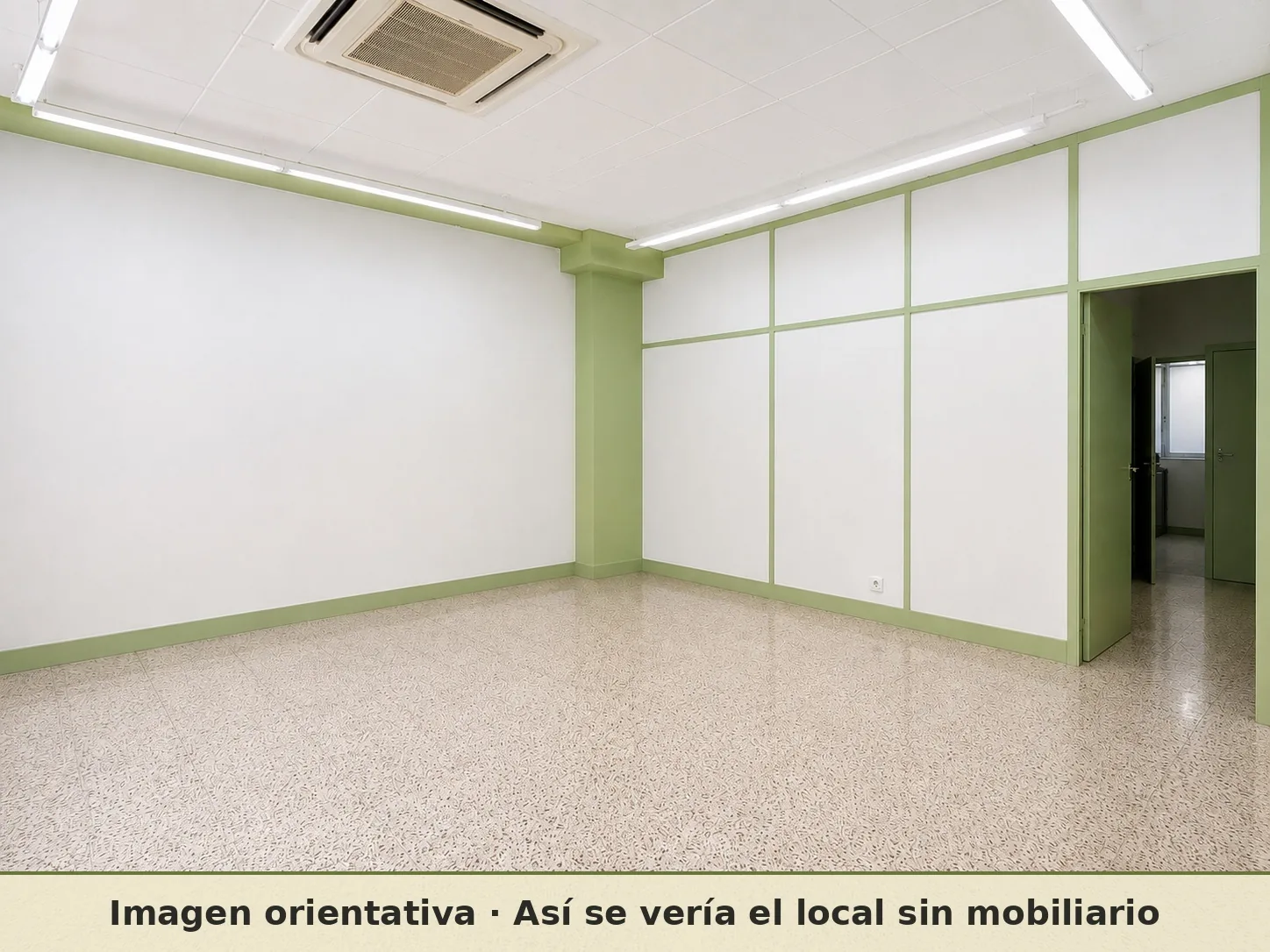 Imagen orientativa: la zona posterior del local sin mobiliario